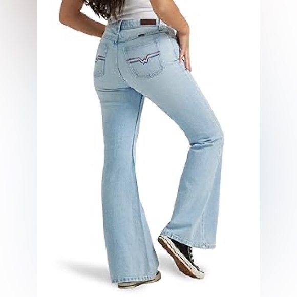 Retro Wrangler High Rise Flare Jeans - Size 12 - Picture 1 of 9